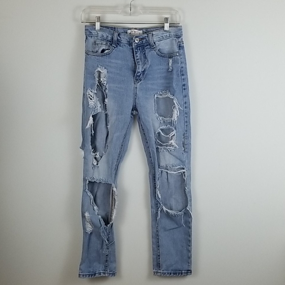YBC Ultra Destressed Jeans - Picture 1 of 9